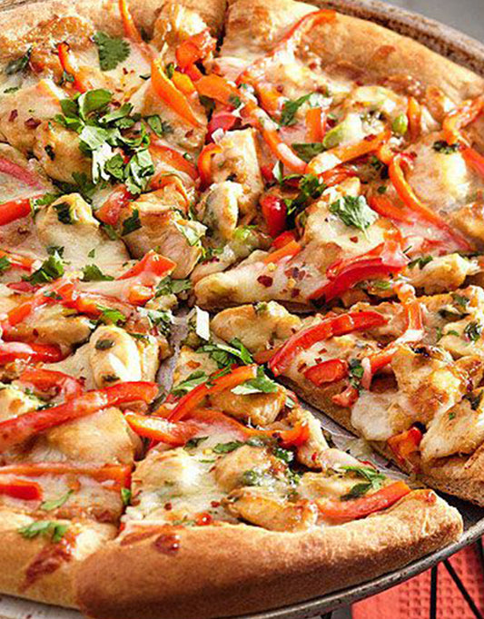 Healthy chicken pizza