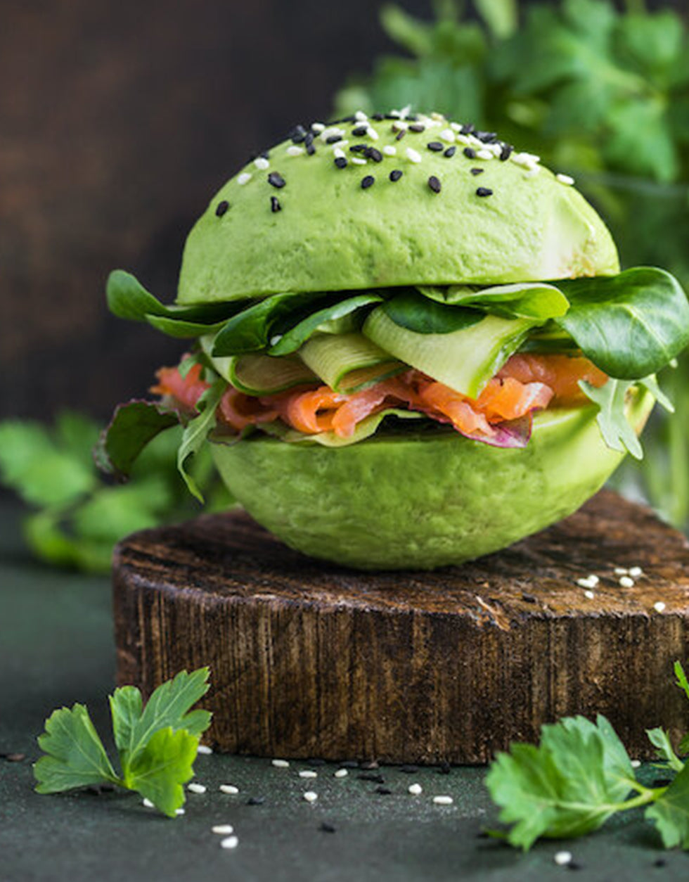 Keto avocado burger