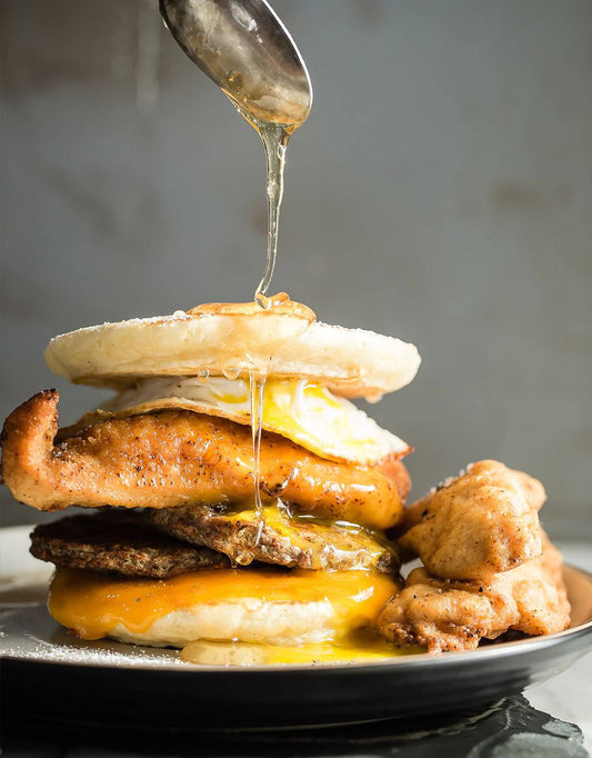 Pancake chicken burger